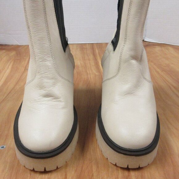 FREE PEOPLE James Chelsea Leather Boots Sz EU 36/US 5.5-6 Bone White Booties NWT - Picture 3 of 16